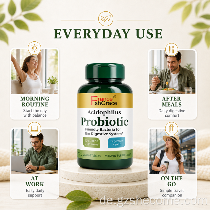 Shecome Acidophilus Probiotische Tabletten für die Verdauungsgesundheit